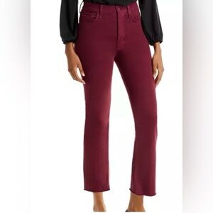 MOTHER The Tripper High Rise Ankle Fray Jeans Burgundy Size 27